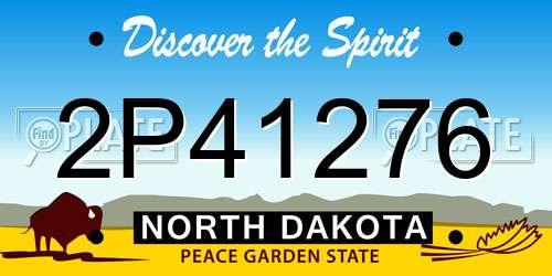 2P41276 North Dakota License Plate