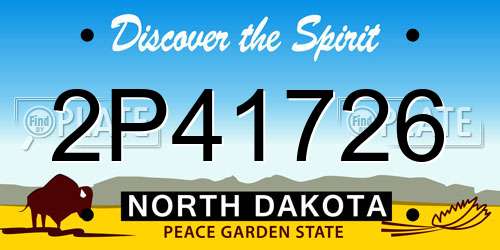 2P41726 North Dakota License Plate