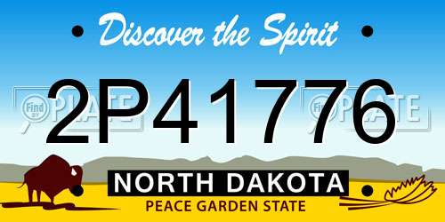 2P41776 North Dakota License Plate