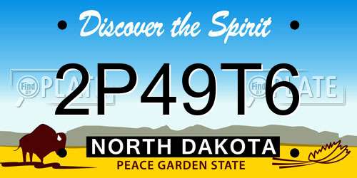 2P49T6 North Dakota License Plate