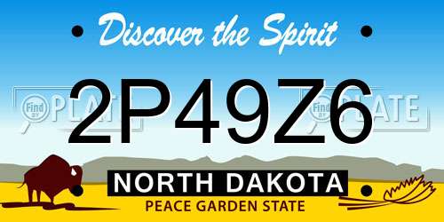 2P49Z6 North Dakota License Plate