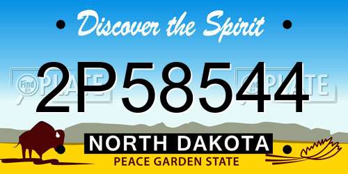 2P58544 North Dakota License Plate