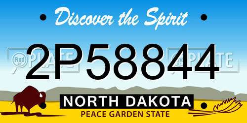 2P58844 North Dakota License Plate