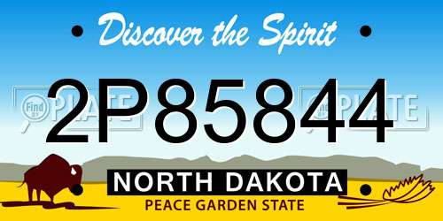 2P85844 North Dakota License Plate