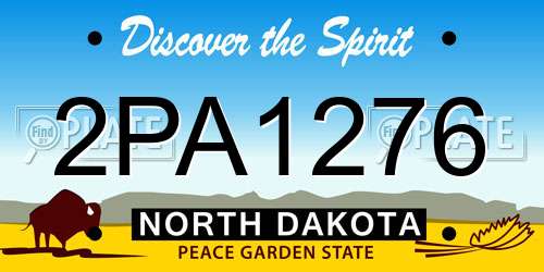 2PA1276 North Dakota License Plate