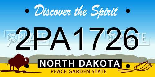 2PA1726 North Dakota License Plate