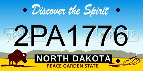 2PA1776 North Dakota License Plate