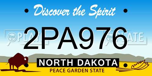 2PA976 North Dakota License Plate