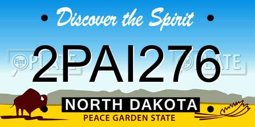 2PAI276 North Dakota License Plate
