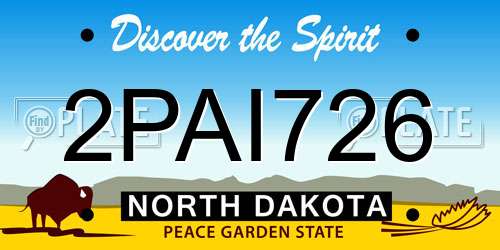 2PAI726 North Dakota License Plate
