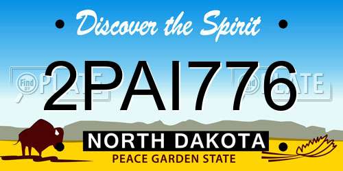 2PAI776 North Dakota License Plate