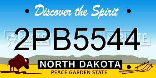 2PB5544 North Dakota License Plate