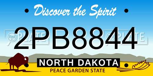 2PB8844 North Dakota License Plate