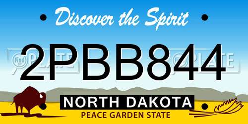 2PBB844 North Dakota License Plate