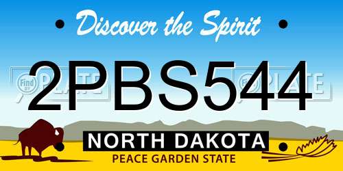 2PBS544 North Dakota License Plate