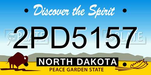 2PD5157 North Dakota License Plate