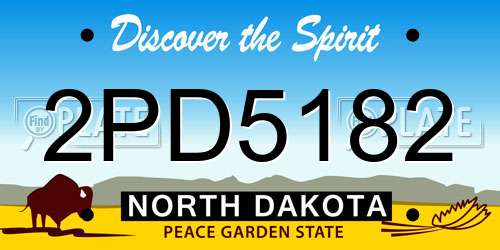2PD5182 North Dakota License Plate