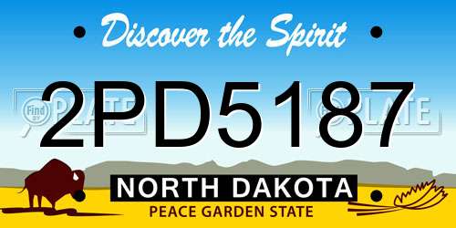 2PD5187 North Dakota License Plate
