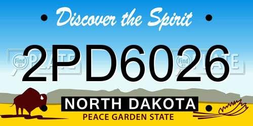 2PD6026 North Dakota License Plate