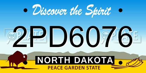 2PD6076 North Dakota License Plate