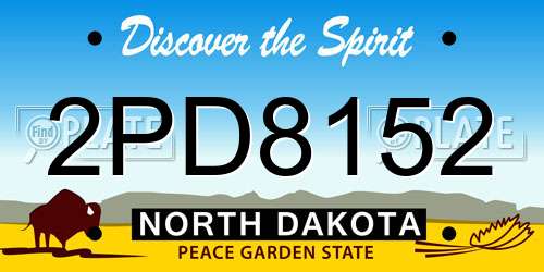 2PD8152 North Dakota License Plate