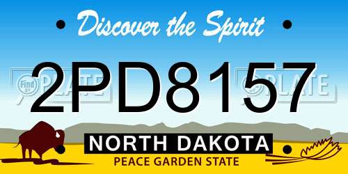 2PD8157 North Dakota License Plate