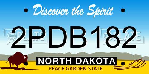 2PDB182 North Dakota License Plate