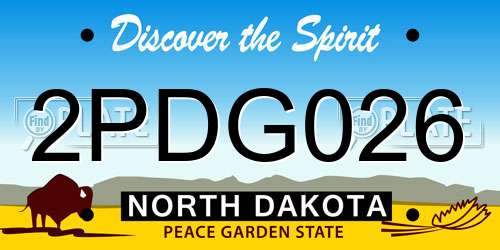 2PDG026 North Dakota License Plate