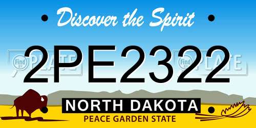 2PE2322 North Dakota License Plate