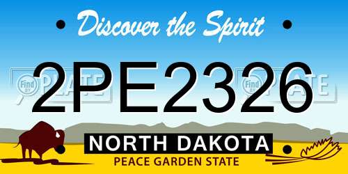 2PE2326 North Dakota License Plate