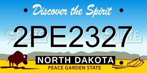 2PE2327 North Dakota License Plate