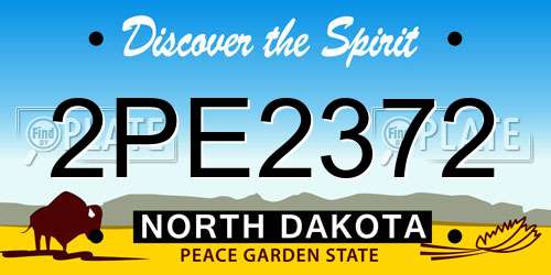 2PE2372 North Dakota License Plate