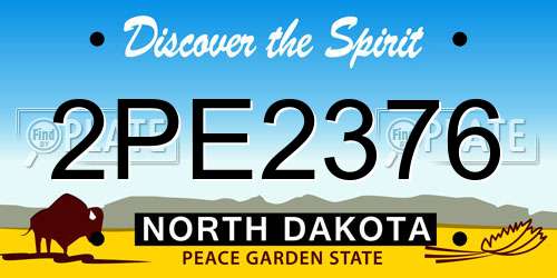 2PE2376 North Dakota License Plate