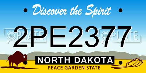 2PE2377 North Dakota License Plate