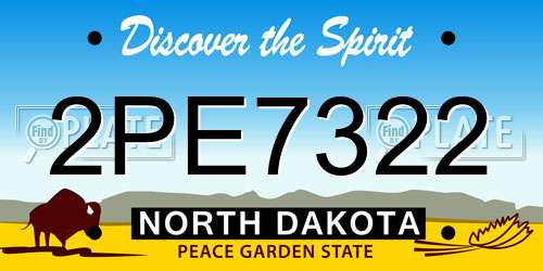 2PE7322 North Dakota License Plate
