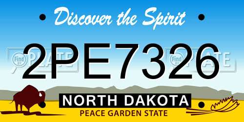 2PE7326 North Dakota License Plate