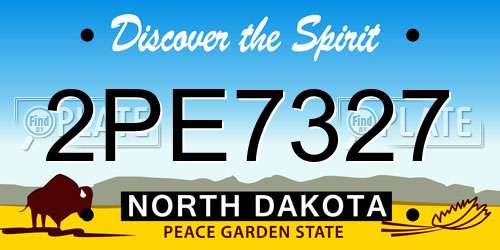 2PE7327 North Dakota License Plate