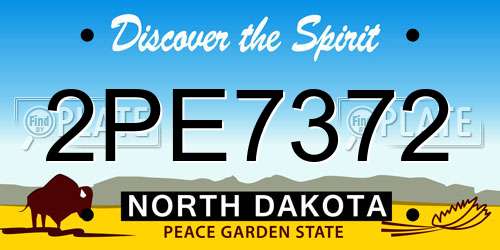 2PE7372 North Dakota License Plate