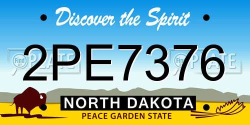2PE7376 North Dakota License Plate