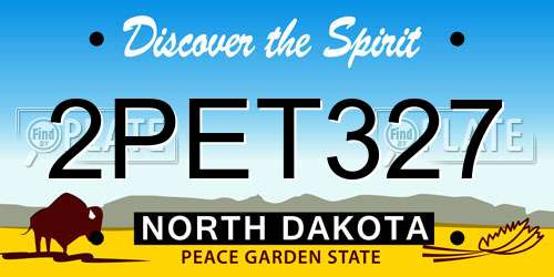 2PET327 North Dakota License Plate