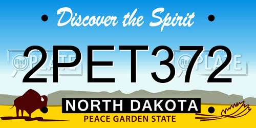 2PET372 North Dakota License Plate
