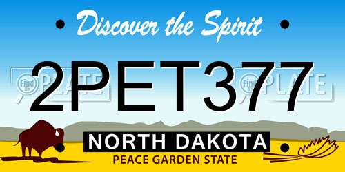 2PET377 North Dakota License Plate