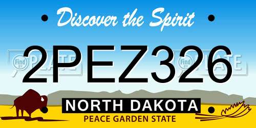 2PEZ326 North Dakota License Plate