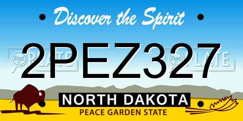 2PEZ327 North Dakota License Plate
