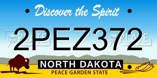 2PEZ372 North Dakota License Plate