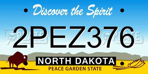 2PEZ376 North Dakota License Plate