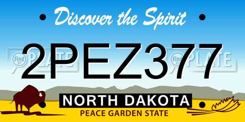 2PEZ377 North Dakota License Plate