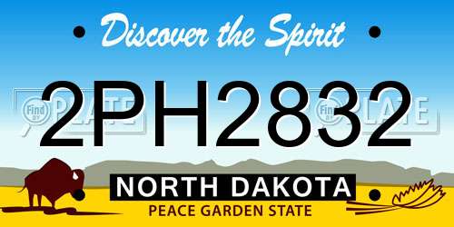 2PH2832 North Dakota License Plate