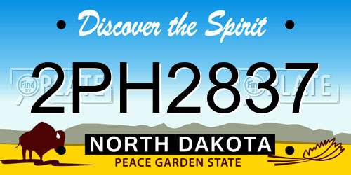 2PH2837 North Dakota License Plate