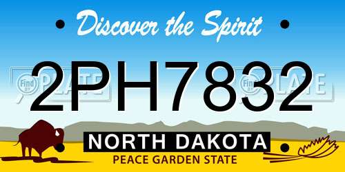 2PH7832 North Dakota License Plate